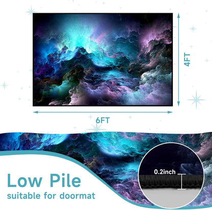 5'x7' Galaxy Rug Bedroom Living Room Gaming Area Rugs Nebula Throw Rugs Yoga Floor Mat Carpet,63"x83"