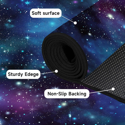 5'x7' Galaxy Rug Bedroom Living Room Gaming Area Rugs Nebula Throw Rugs Yoga Floor Mat Carpet,63"x83"