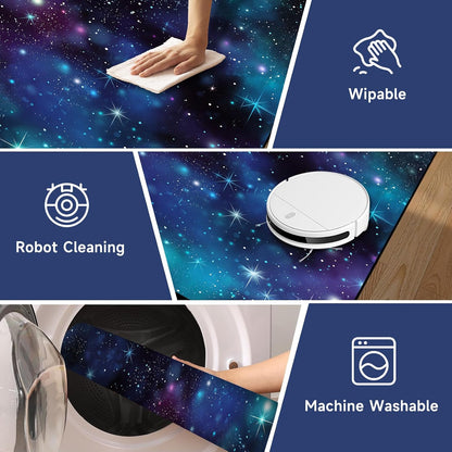 5'x7' Galaxy Rug Bedroom Living Room Gaming Area Rugs Nebula Throw Rugs Yoga Floor Mat Carpet,63"x83"