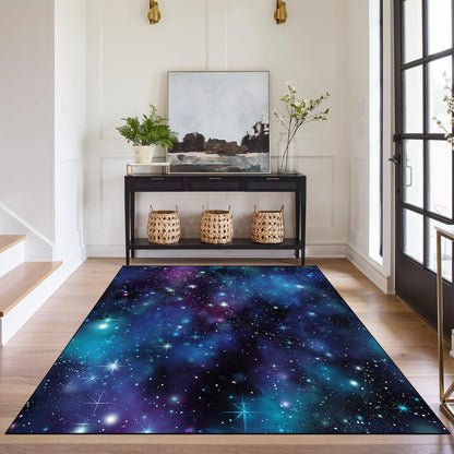 5'x7' Galaxy Rug Bedroom Living Room Gaming Area Rugs Nebula Throw Rugs Yoga Floor Mat Carpet,63"x83"