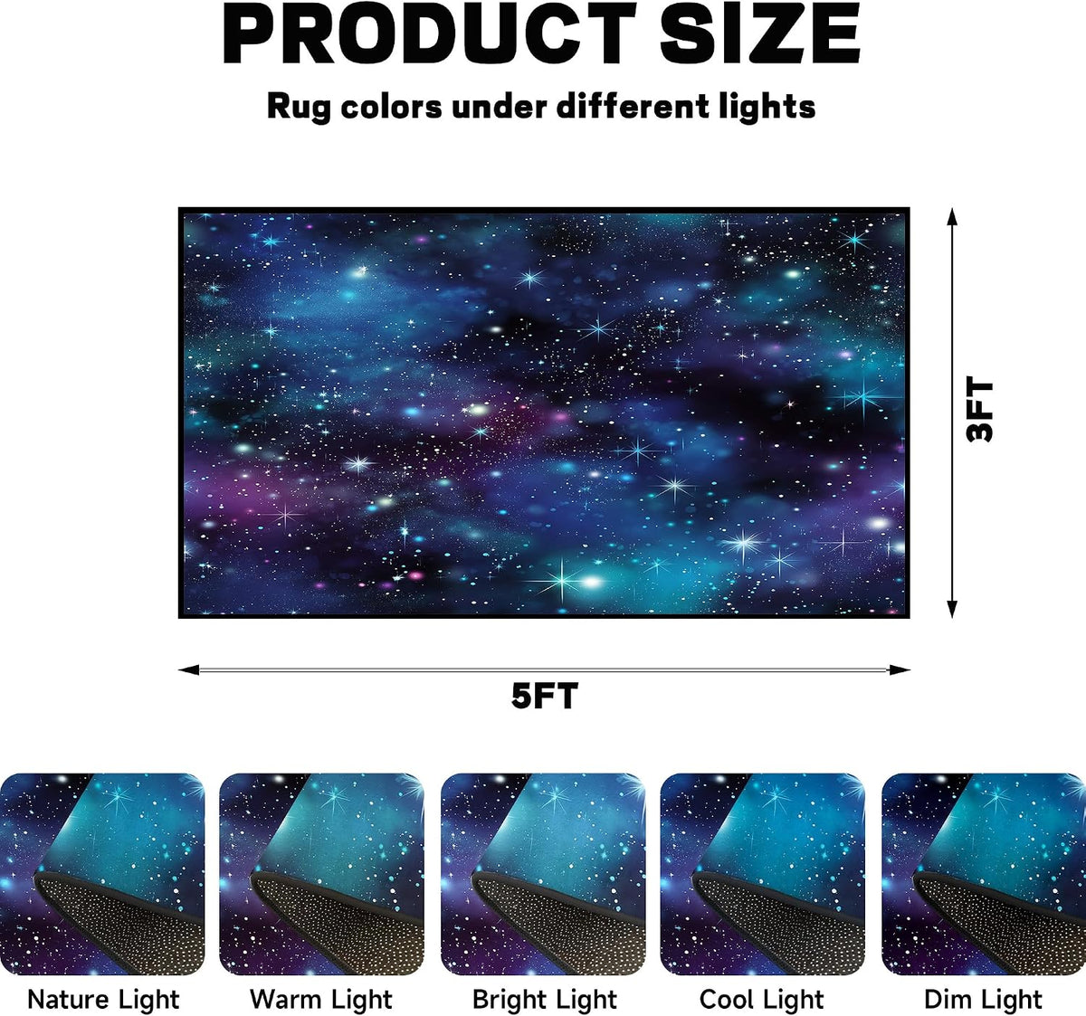 5'x7' Galaxy Rug Bedroom Living Room Gaming Area Rugs Nebula Throw Rugs Yoga Floor Mat Carpet,63"x83"