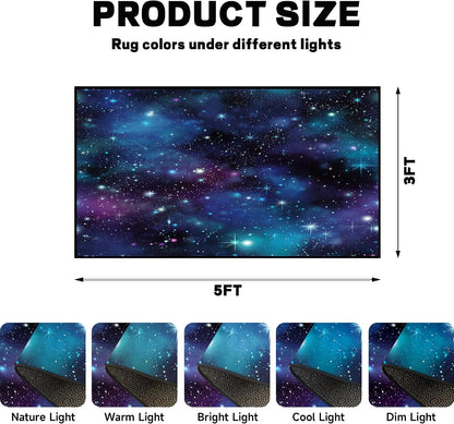5'x7' Galaxy Rug Bedroom Living Room Gaming Area Rugs Nebula Throw Rugs Yoga Floor Mat Carpet,63"x83"