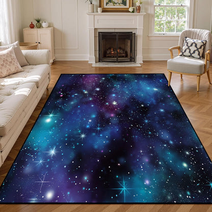 5'x7' Galaxy Rug Bedroom Living Room Gaming Area Rugs Nebula Throw Rugs Yoga Floor Mat Carpet,63"x83"