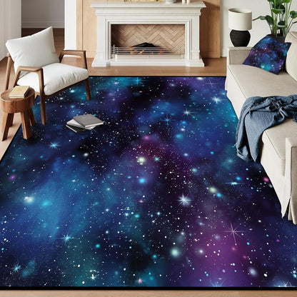 5'x7' Galaxy Rug Bedroom Living Room Gaming Area Rugs Nebula Throw Rugs Yoga Floor Mat Carpet,63"x83"