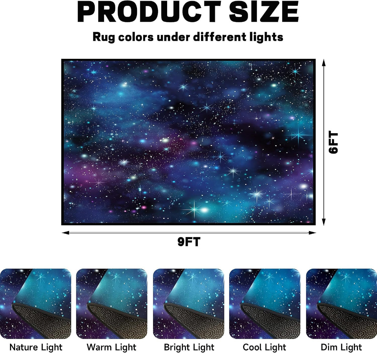 5'x7' Galaxy Rug Bedroom Living Room Gaming Area Rugs Nebula Throw Rugs Yoga Floor Mat Carpet,63"x83"