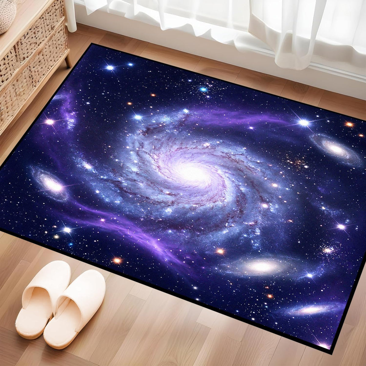 5'x7' Galaxy Rug Bedroom Living Room Gaming Area Rugs Nebula Throw Rugs Yoga Floor Mat Carpet,63"x83"