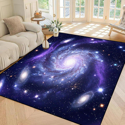 5'x7' Galaxy Rug Bedroom Living Room Gaming Area Rugs Nebula Throw Rugs Yoga Floor Mat Carpet,63"x83"