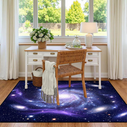 5'x7' Galaxy Rug Bedroom Living Room Gaming Area Rugs Nebula Throw Rugs Yoga Floor Mat Carpet,63"x83"