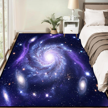 5'x7' Galaxy Rug Bedroom Living Room Gaming Area Rugs Nebula Throw Rugs Yoga Floor Mat Carpet,63"x83"
