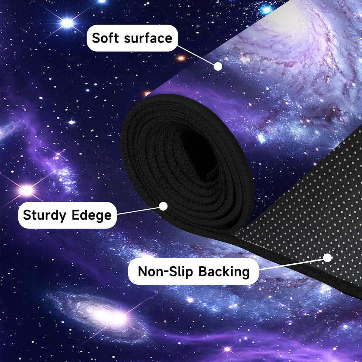 5'x7' Galaxy Rug Bedroom Living Room Gaming Area Rugs Nebula Throw Rugs Yoga Floor Mat Carpet,63"x83"