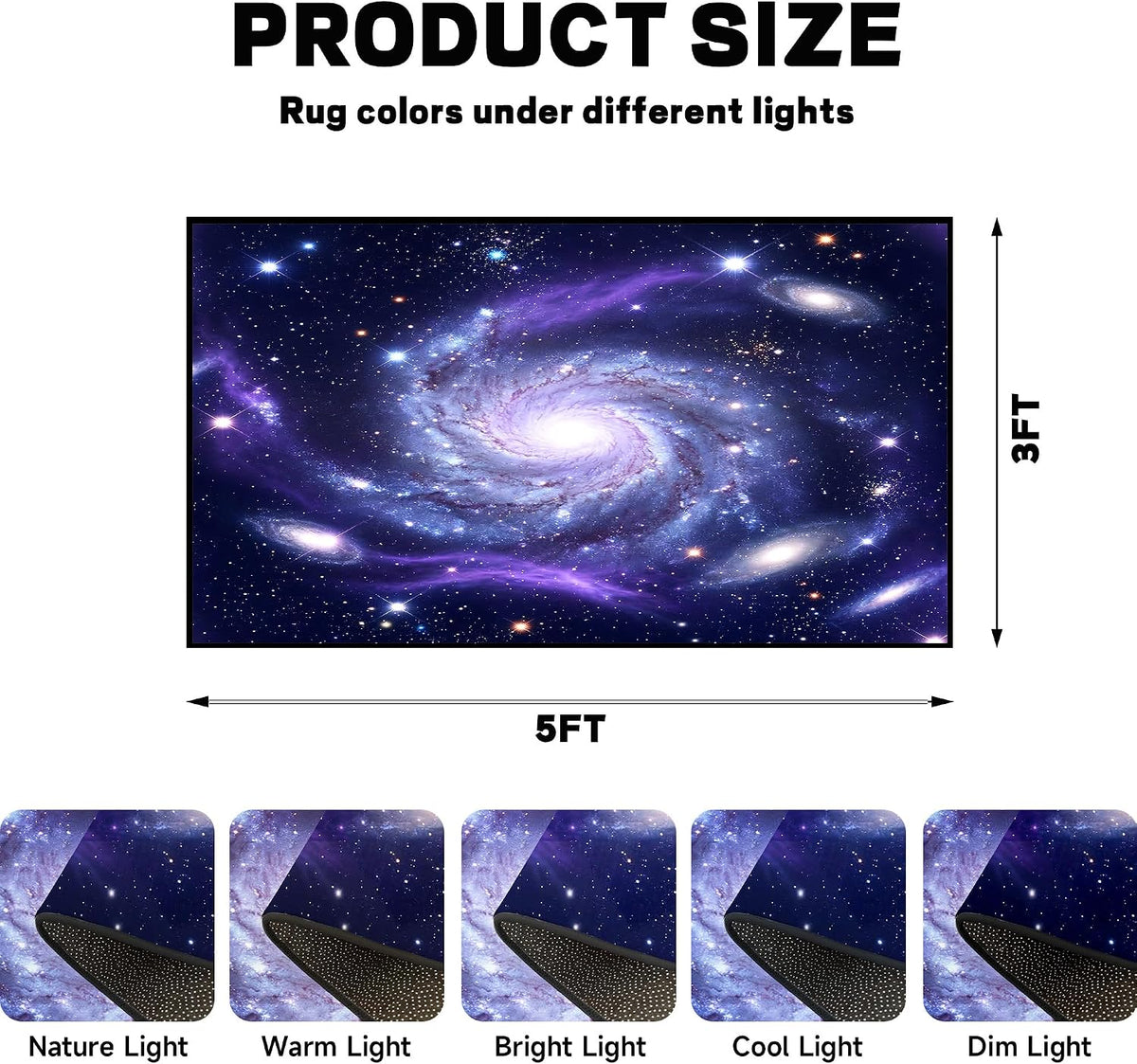 5'x7' Galaxy Rug Bedroom Living Room Gaming Area Rugs Nebula Throw Rugs Yoga Floor Mat Carpet,63"x83"