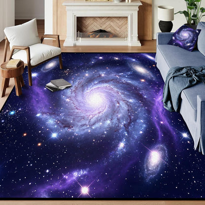 5'x7' Galaxy Rug Bedroom Living Room Gaming Area Rugs Nebula Throw Rugs Yoga Floor Mat Carpet,63"x83"