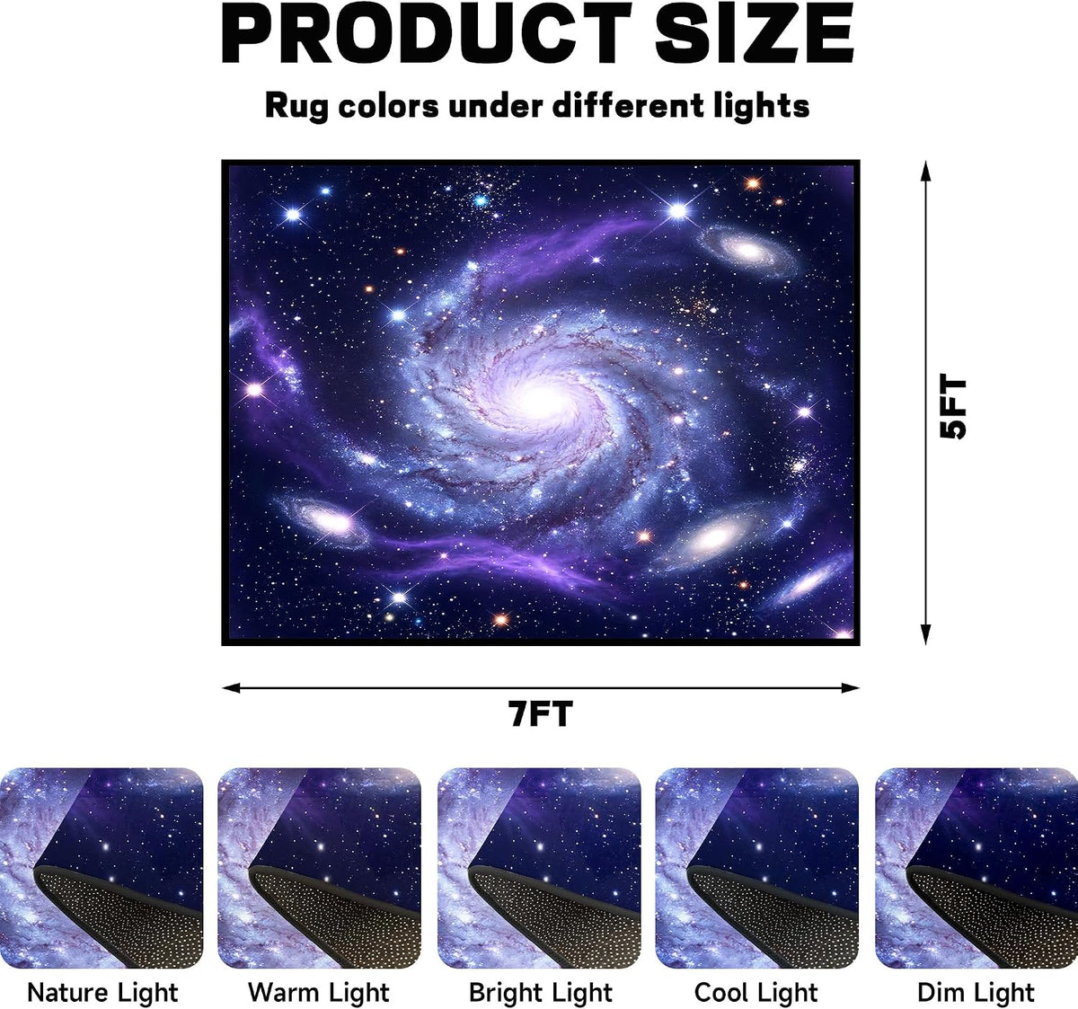 5'x7' Galaxy Rug Bedroom Living Room Gaming Area Rugs Nebula Throw Rugs Yoga Floor Mat Carpet,63"x83"