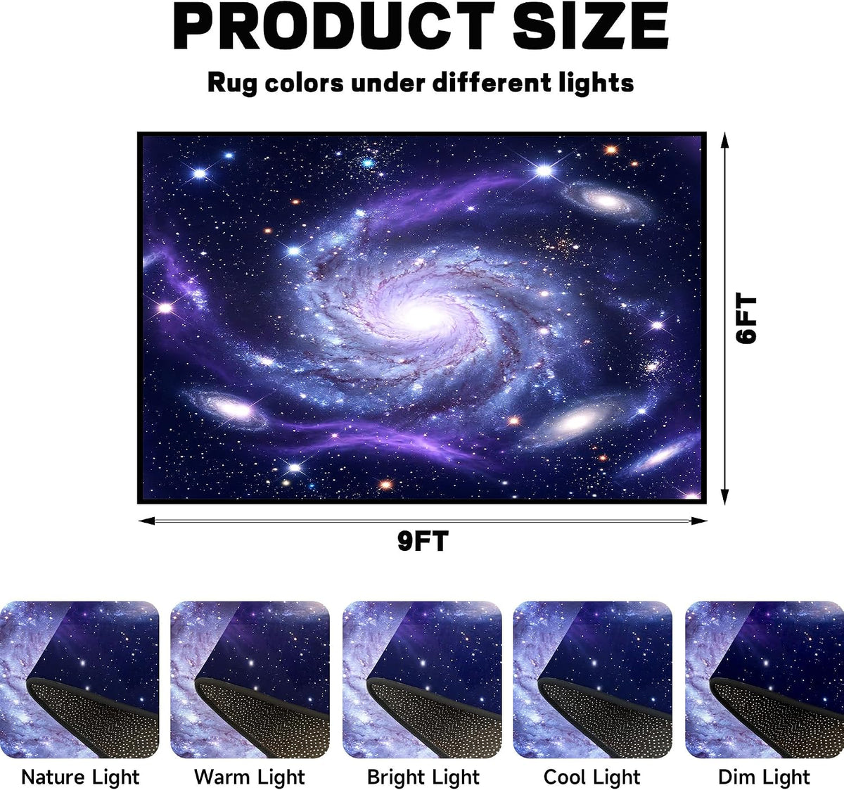 5'x7' Galaxy Rug Bedroom Living Room Gaming Area Rugs Nebula Throw Rugs Yoga Floor Mat Carpet,63"x83"