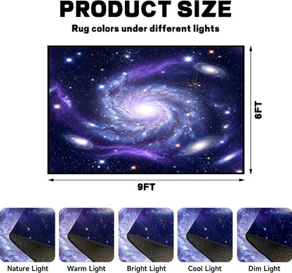5'x7' Galaxy Rug Bedroom Living Room Gaming Area Rugs Nebula Throw Rugs Yoga Floor Mat Carpet,63"x83"