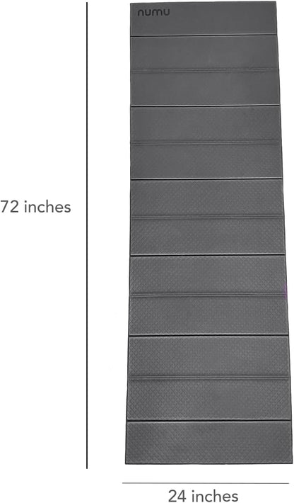Foldable Yoga Mat with Yoga Carrying Strap - Nonslip, Lightweight, and Portable 1/4” Inch Thick Workout Exercise Mat - Perfect for Easy Storage and Travel