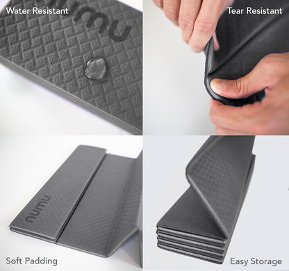 Foldable Yoga Mat with Yoga Carrying Strap - Nonslip, Lightweight, and Portable 1/4” Inch Thick Workout Exercise Mat - Perfect for Easy Storage and Travel