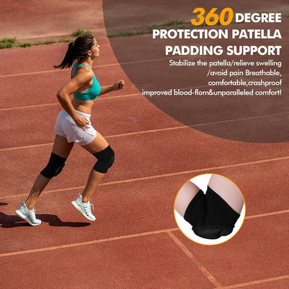 Protective Knee Pads, Thick Sponge Anti-slip,Women's/Men's Knee Pads for Volleyball, Rock Climbing, Cycling, Dancing, Gardening, Gardening, Flooring, House Cleaning, Construction Work with Thick EVA Foam Liner Black M