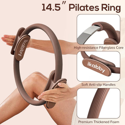 Pilates Kit, Home Pilates Kit with Weights, Pilates Equipment for Home Workout, Pilates Essentials Kit for Women, Yoga Pilates Mat Kit for Beginners, Pilates Set