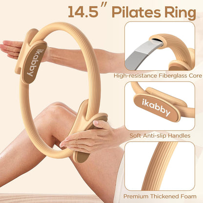 Pilates Kit, Home Pilates Kit with Weights, Pilates Equipment for Home Workout, Pilates Essentials Kit for Women, Yoga Pilates Mat Kit for Beginners, Pilates Set