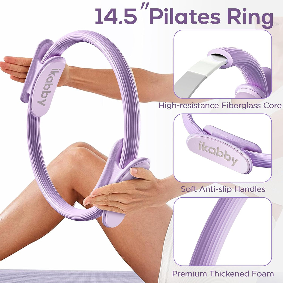 Pilates Kit, Home Pilates Kit with Weights, Pilates Equipment for Home Workout, Pilates Essentials Kit for Women, Yoga Pilates Mat Kit for Beginners, Pilates Set