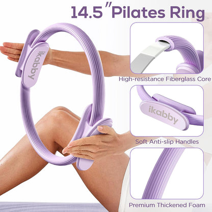 Pilates Kit, Home Pilates Kit with Weights, Pilates Equipment for Home Workout, Pilates Essentials Kit for Women, Yoga Pilates Mat Kit for Beginners, Pilates Set