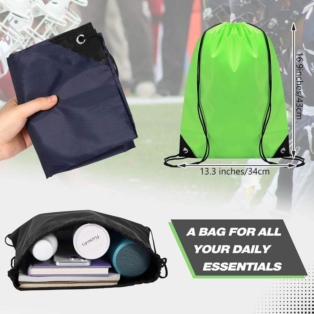 Drawstring Backpack Bulk for Sports Gym, 10 Colors, 100 Pcs
