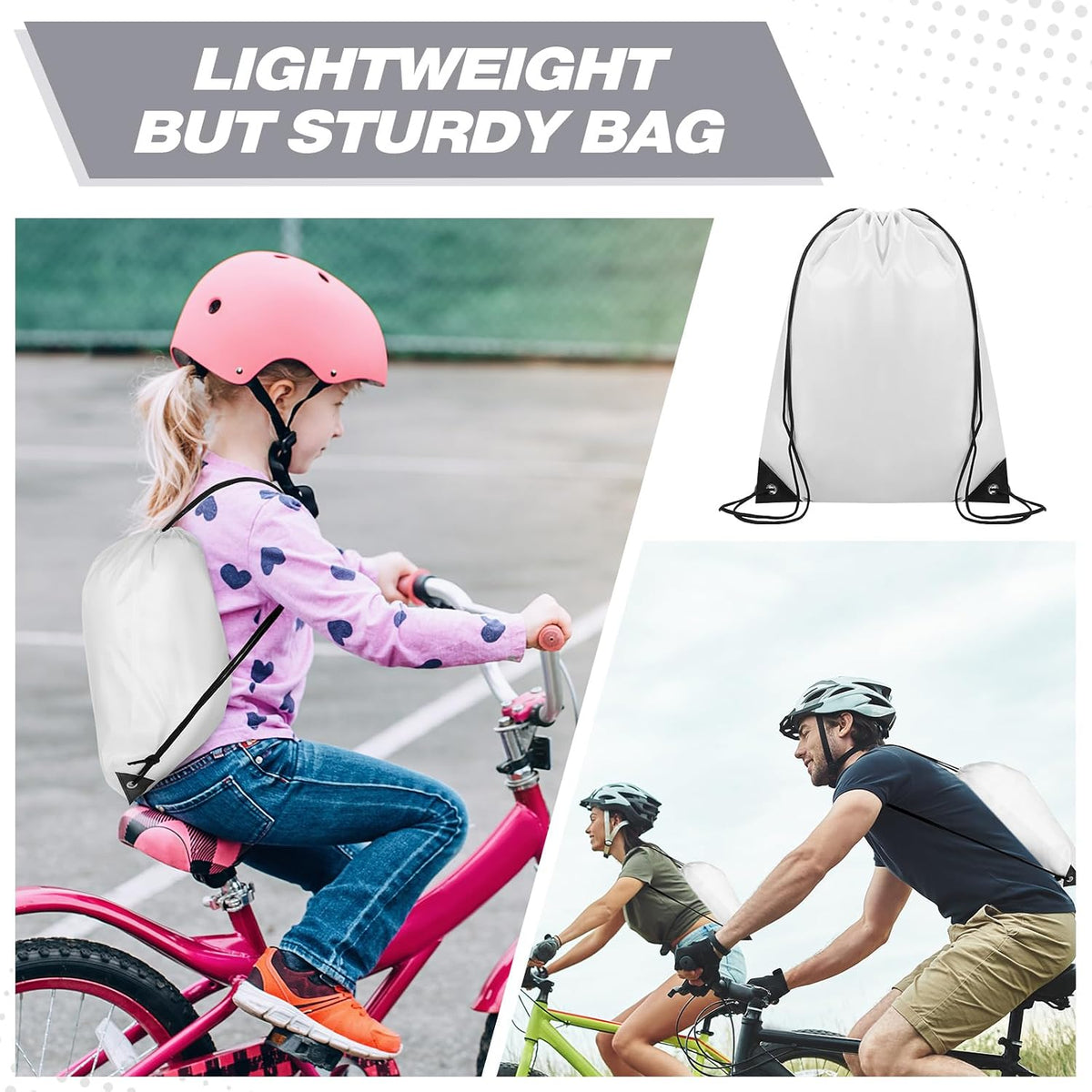 Drawstring Backpack Bulk for Sports Gym, 10 Colors, 100 Pcs