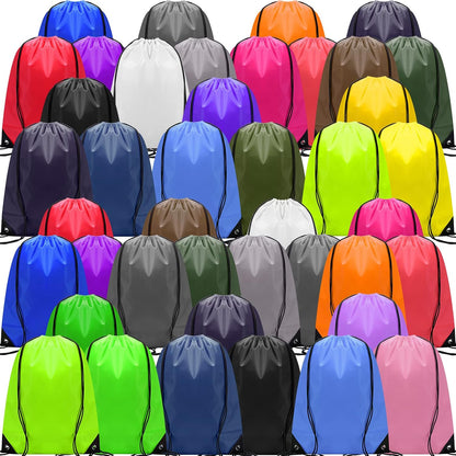 Drawstring Backpack Bulk for Sports Gym, 10 Colors, 100 Pcs