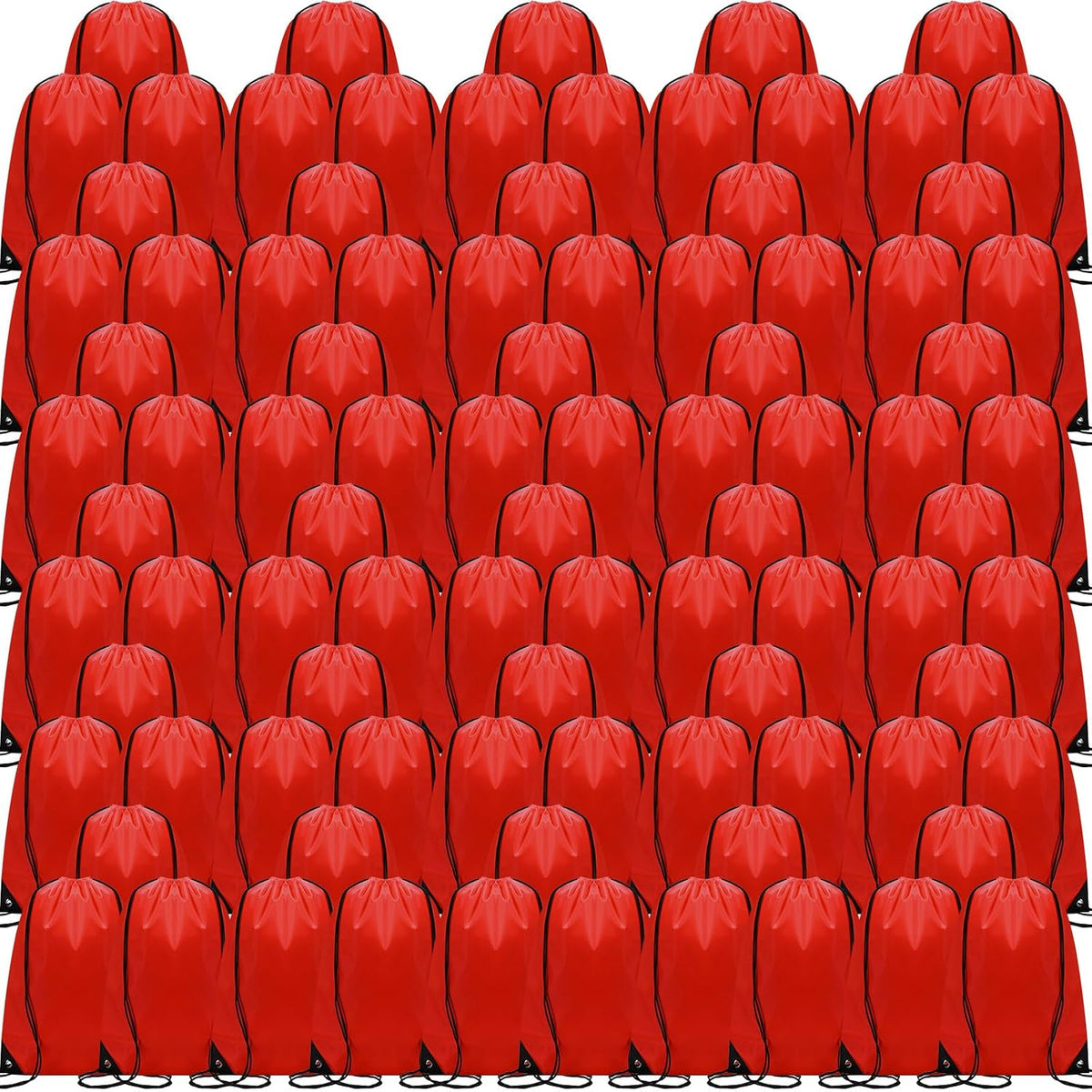 Drawstring Backpack Bulk for Sports Gym, 10 Colors, 100 Pcs