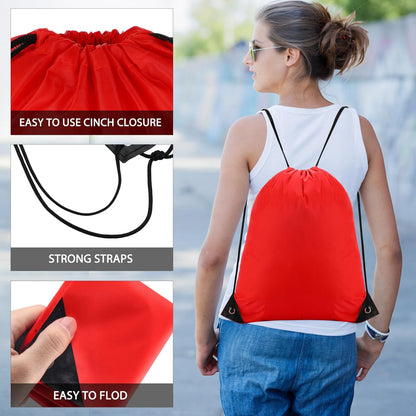 Drawstring Backpack Bulk for Sports Gym, 10 Colors, 100 Pcs