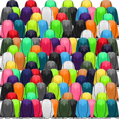 Drawstring Backpack Bulk for Sports Gym, 10 Colors, 100 Pcs
