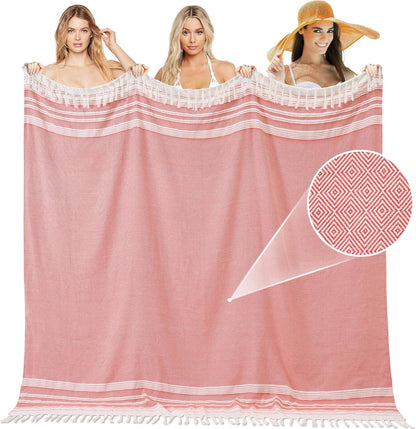Extra Large Turkish Beach Towel Picnic Camping Mat Throw Blanket Oversized Quick Dry Lightweight Absorbent Hiking Essentials Pool Accessories Gym Gift Yoga Must Haves Travel Gadgets Stuff