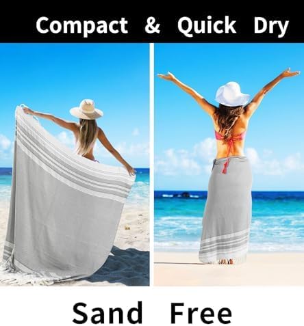 Extra Large Turkish Beach Towel Picnic Camping Mat Throw Blanket Oversized Quick Dry Lightweight Absorbent Hiking Essentials Pool Accessories Gym Gift Yoga Must Haves Travel Gadgets Stuff