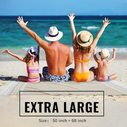 Extra Large Turkish Beach Towel Picnic Camping Mat Throw Blanket Oversized Quick Dry Lightweight Absorbent Hiking Essentials Pool Accessories Gym Gift Yoga Must Haves Travel Gadgets Stuff