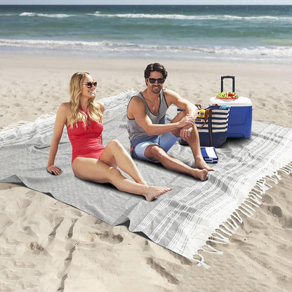 Extra Large Turkish Beach Towel Picnic Camping Mat Throw Blanket Oversized Quick Dry Lightweight Absorbent Hiking Essentials Pool Accessories Gym Gift Yoga Must Haves Travel Gadgets Stuff