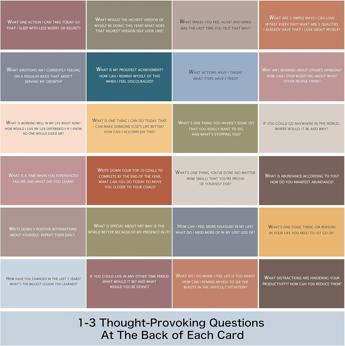 100 Affirmation Cards for Women and Men With 150+ Thought-Provoking Questions, Unique Affirmation cards for stress Relief, Meditation and Self Care Gift For Women and Men.