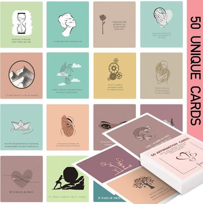 100 Affirmation Cards for Women and Men With 150+ Thought-Provoking Questions, Unique Affirmation cards for stress Relief, Meditation and Self Care Gift For Women and Men.