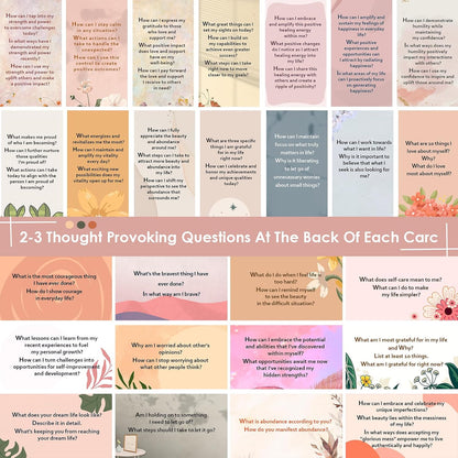 100 Affirmation Cards for Women and Men With 150+ Thought-Provoking Questions, Unique Affirmation cards for stress Relief, Meditation and Self Care Gift For Women and Men.