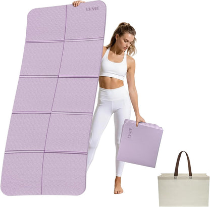 Foldable Yoga Mat,（75"x31.5"）Extra Large Travel Mat
