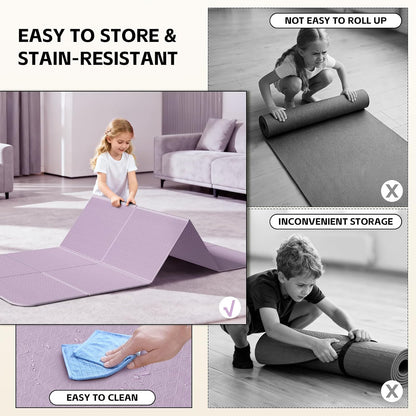 Foldable Yoga Mat,（75"x31.5"）Extra Large Travel Mat