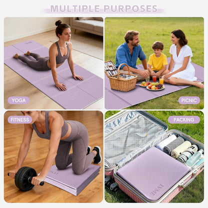 Foldable Yoga Mat,（75"x31.5"）Extra Large Travel Mat