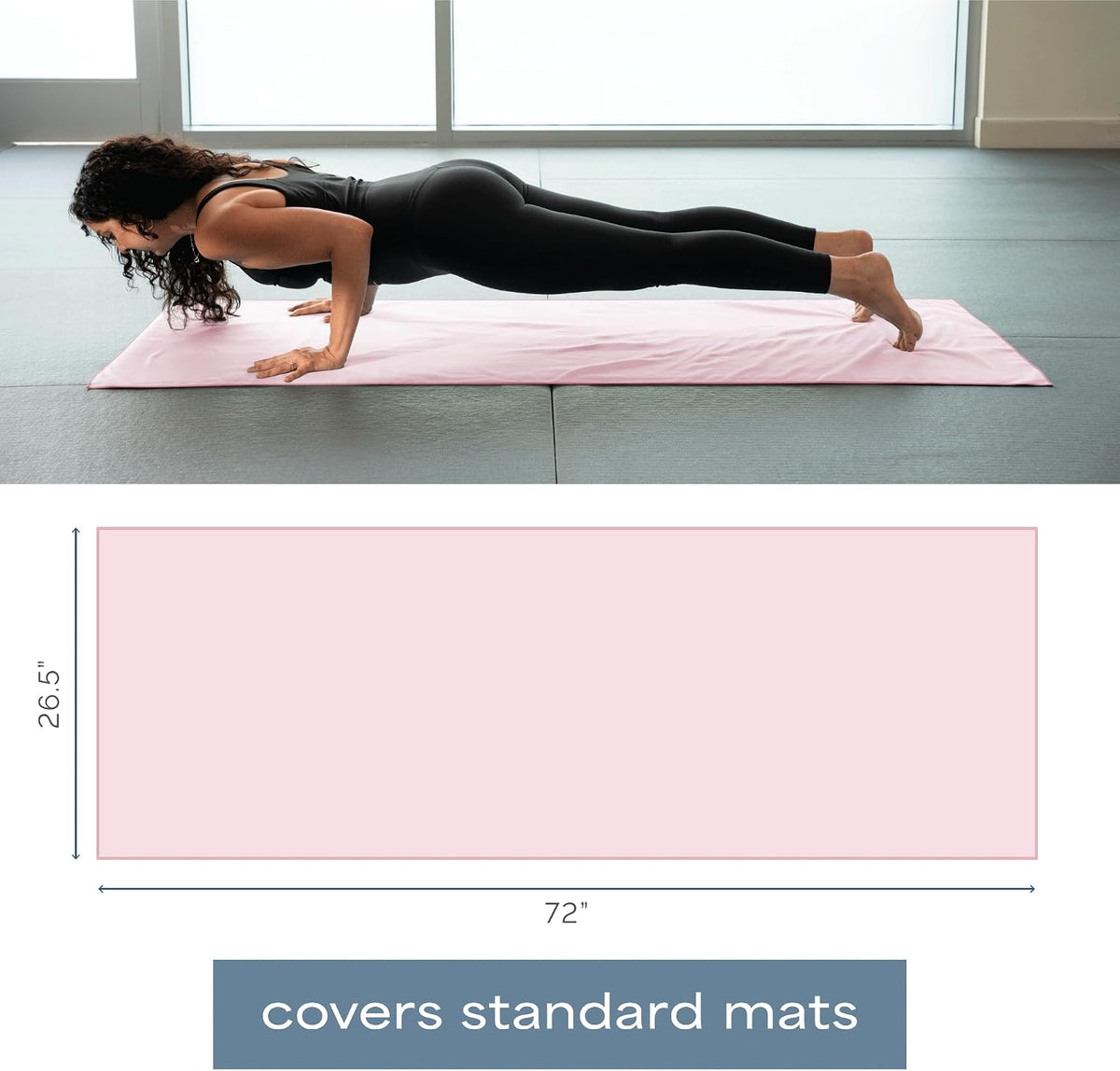 . Aura Microfiber Yoga Mat Towel, 26.5" x 72", Green | Soft and Absorbent, Quick-Dry for Gym, Pilates, and Hot Yoga, Compact for Gym Bag, Machine Washable