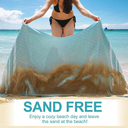 6 Packs Oversized Turkish Beach Towels Set Towel Bulk 74"x38" Extra Large Quick Dry Sand Free Light Swim Bath Camping Pool Towel Travel Blanket Essentials Cruise Accessories Adult Vacation