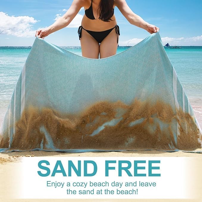 6 Packs Oversized Turkish Beach Towels Set Towel Bulk 74"x38" Extra Large Quick Dry Sand Free Light Swim Bath Camping Pool Towel Travel Blanket Essentials Cruise Accessories Adult Vacation