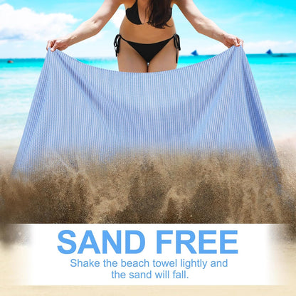 6 Packs Oversized Turkish Beach Towels Set Towel Bulk 74"x38" Extra Large Quick Dry Sand Free Light Swim Bath Camping Pool Towel Travel Blanket Essentials Cruise Accessories Adult Vacation