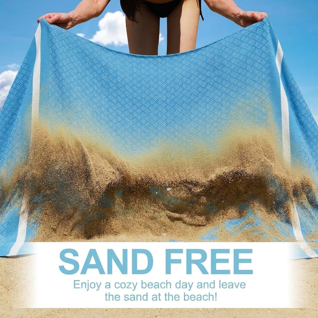 6 Packs Oversized Turkish Beach Towels Set Towel Bulk 74"x38" Extra Large Quick Dry Sand Free Light Swim Bath Camping Pool Towel Travel Blanket Essentials Cruise Accessories Adult Vacation