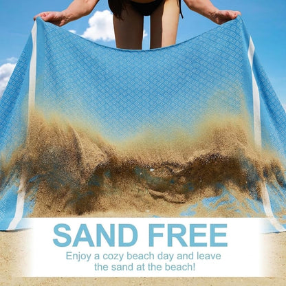 6 Packs Oversized Turkish Beach Towels Set Towel Bulk 74"x38" Extra Large Quick Dry Sand Free Light Swim Bath Camping Pool Towel Travel Blanket Essentials Cruise Accessories Adult Vacation