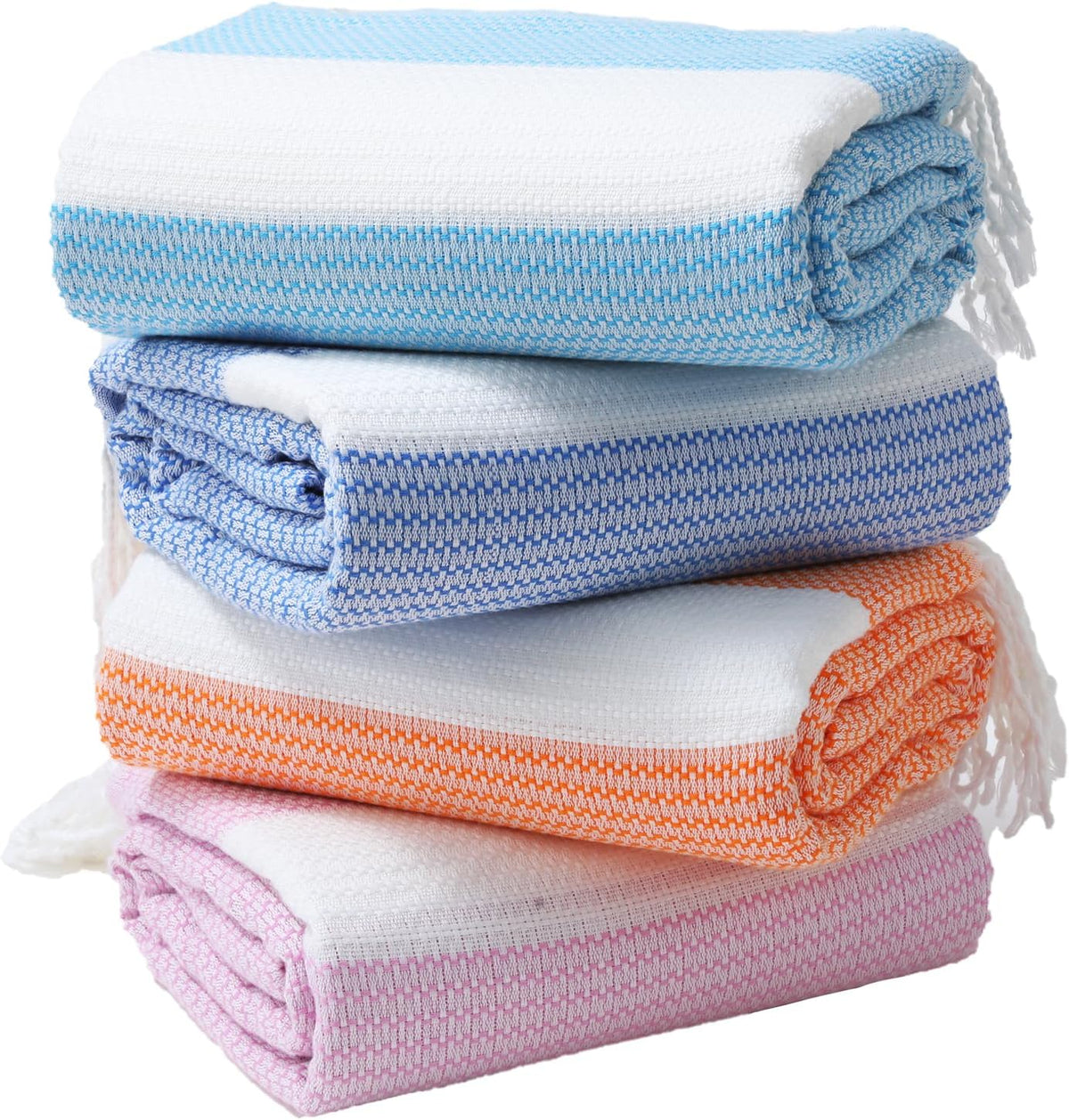 6 Packs Oversized Turkish Beach Towels Set Towel Bulk 74"x38" Extra Large Quick Dry Sand Free Light Swim Bath Camping Pool Towel Travel Blanket Essentials Cruise Accessories Adult Vacation