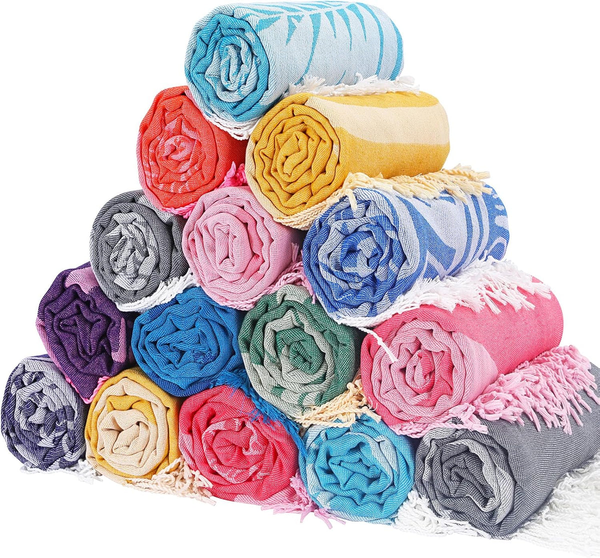 6 Packs Oversized Turkish Beach Towels Set Towel Bulk 74"x38" Extra Large Quick Dry Sand Free Light Swim Bath Camping Pool Towel Travel Blanket Essentials Cruise Accessories Adult Vacation